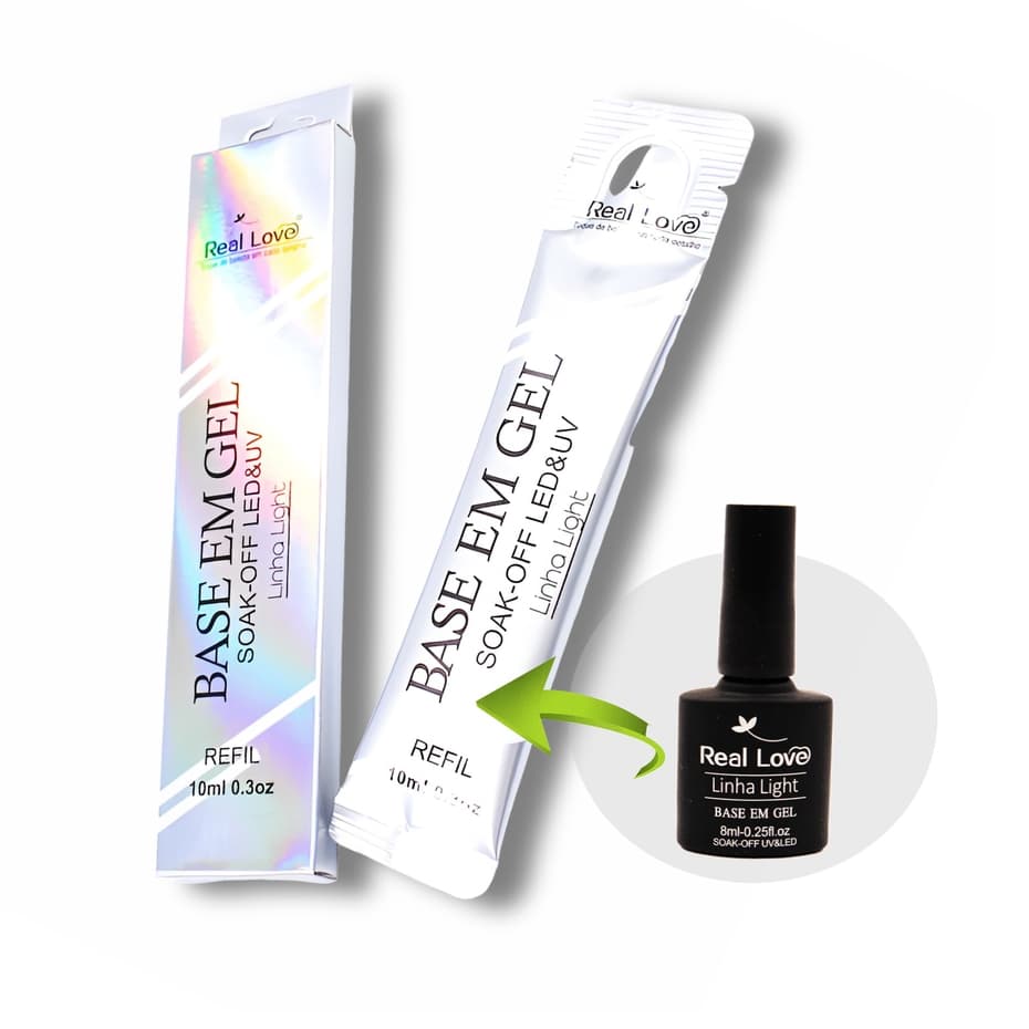 Gel Capa base unha Refil Base Em Gel Real Love 10 ml Light Real love