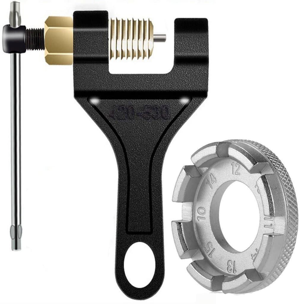 Chave Extrator De Corrente Moto Pino Tamanho 420/530 + Chave De Raio Aro Para Bicicleta Bike Com 8 Medidas Diferentes