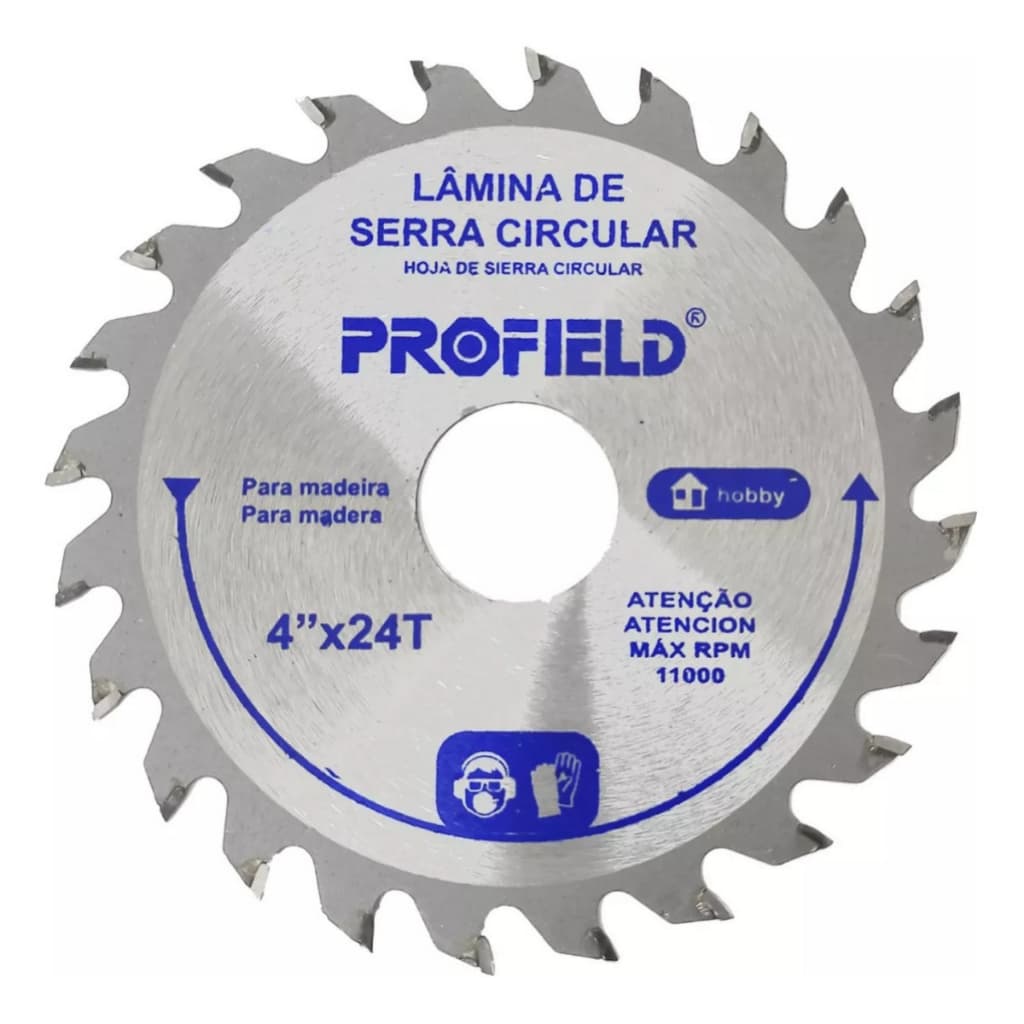 Disco WIDEA Serra 110mm Circular P/ Madeira, MDF, MDP e PVC Furo de 22.23mm -  24 Dentes - Profield