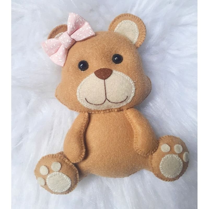 Enfeite| decorativo|Ursinha Menina  Feltro| 15 cm