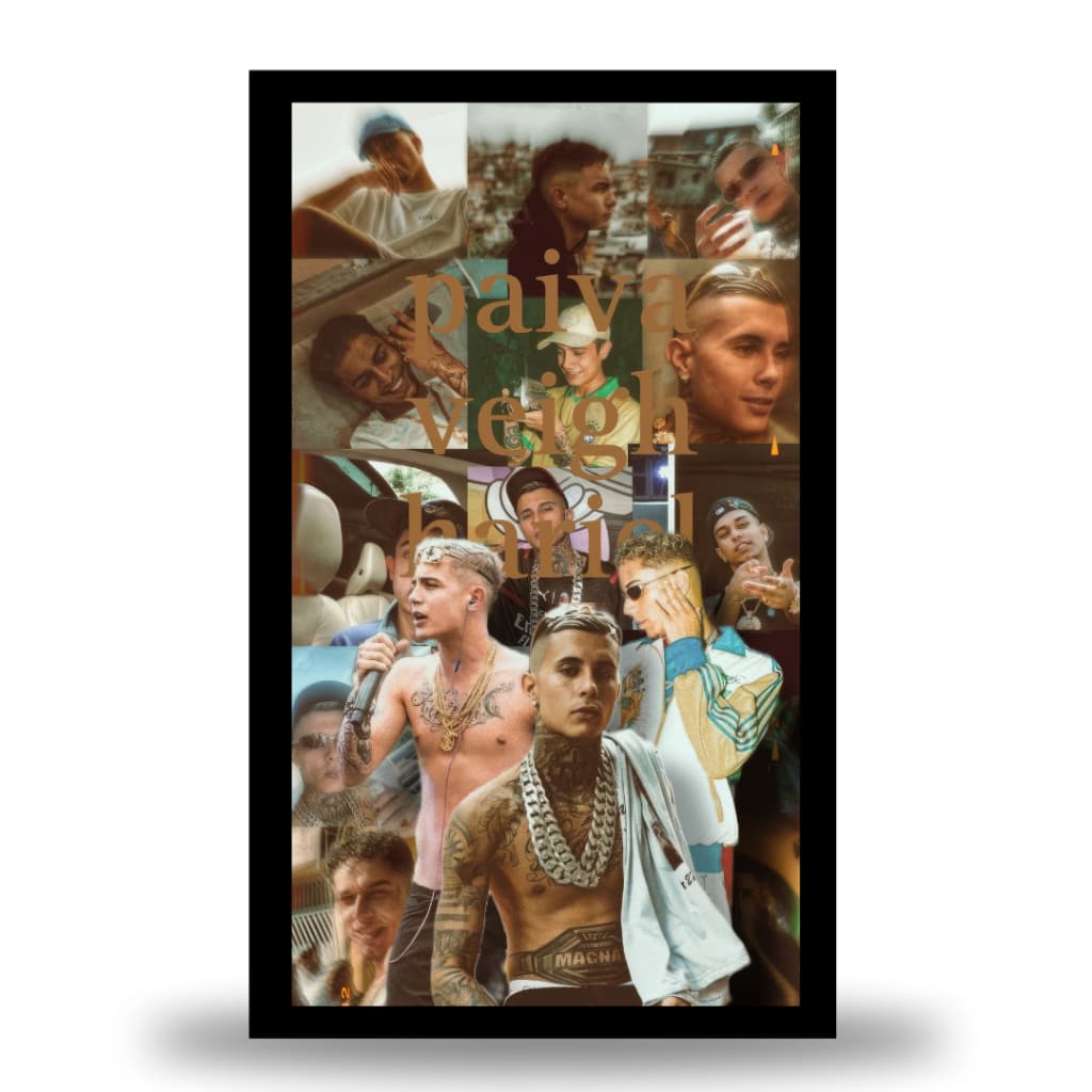 Quadro Decorativo 1 Peça 20X30 Mc Hariel Paiva Veigh Musica Full Hd Para Sala Quarto