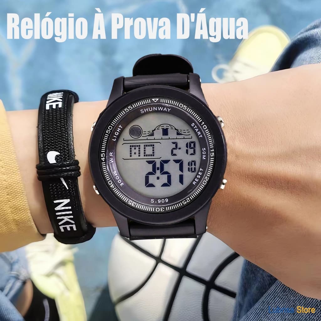 Relógio Eletrônico Multifuncional Masculino Moda Digital Criança Prova D'água Original S909