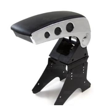 Apoio De Braço Cromado C/ Preto Com Porta Objetos Console