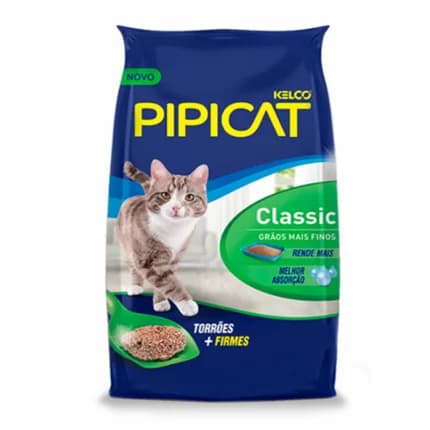 Areia para Gatos Areia Higiênica para Gatos Pipicat Classic para Gatos 12 kg
