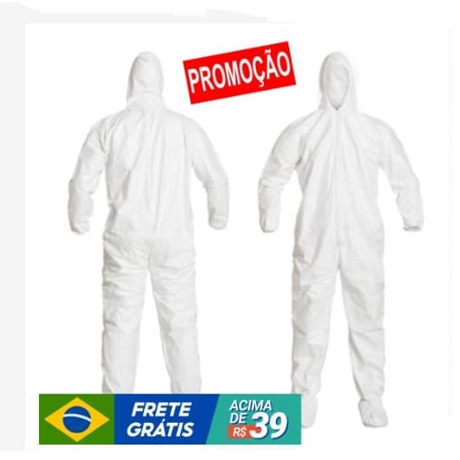 Macacão  Biologico e Quimico com Capuz De Segurança e Proteção sujeira