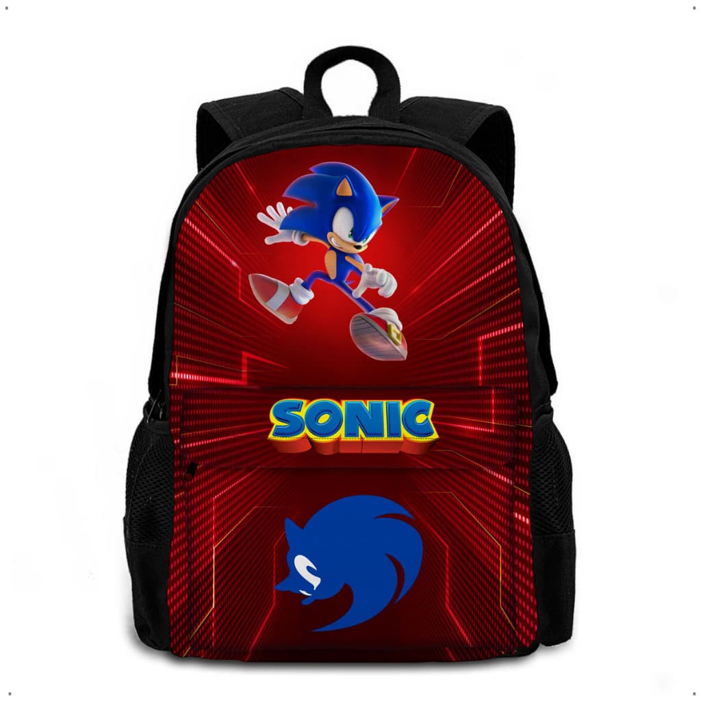 Bolsa Escolar Sonic Desenho Infantil Jogo Mochila Ajustável Material Nylon Para Viajar Promoção