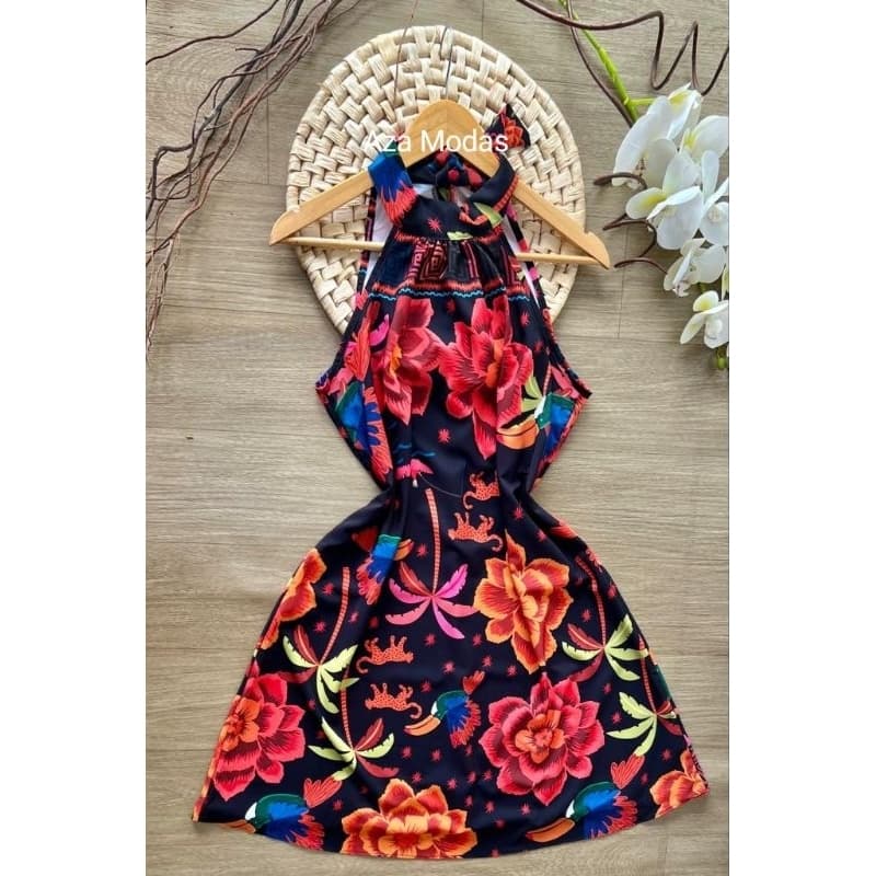 Vestido Feminino Verão Leve e Soltinho Modelo Curto Estampado Tecido de Qualidade