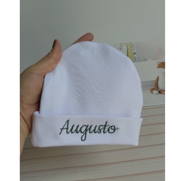 Touca personalizada bordada, bebê, recém nascido