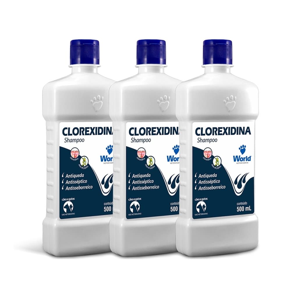 Shampoo P/cães Gatos Clorexidina World Dug's 500ml