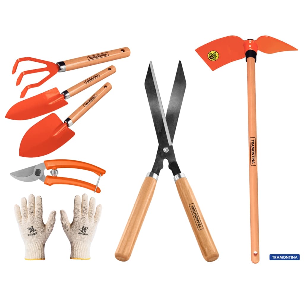 Kit 6 Peças Jardinagem Tramontina Alta Qualidade Resistente + Luva