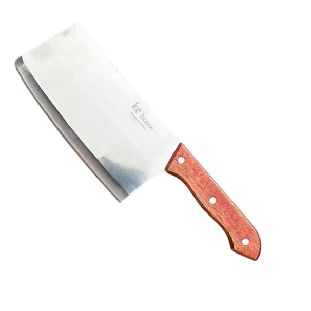 Faca Cutelo para Cozinha Açougueiro Facão Cabo de Madeira Lâmina em Inox Kehome
