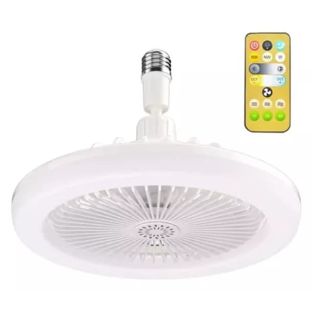 Lâmpada Luminária Ventilador De Teto E27 Controle Remoto