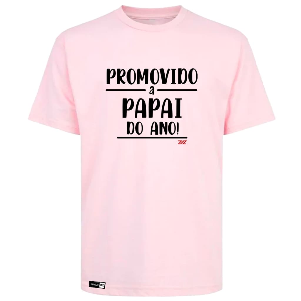 Camiseta Pai Presente Promovido Papai Do Ano 100% Algodão