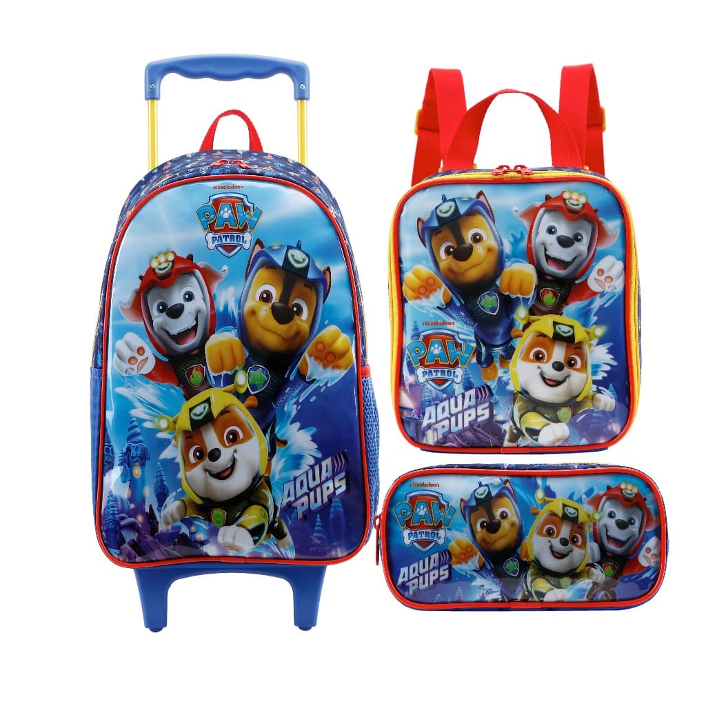 Kit Mochila G Paw Patrol Patrulha Canina Lancheira Estojo Infantil Xeryus Laçamento