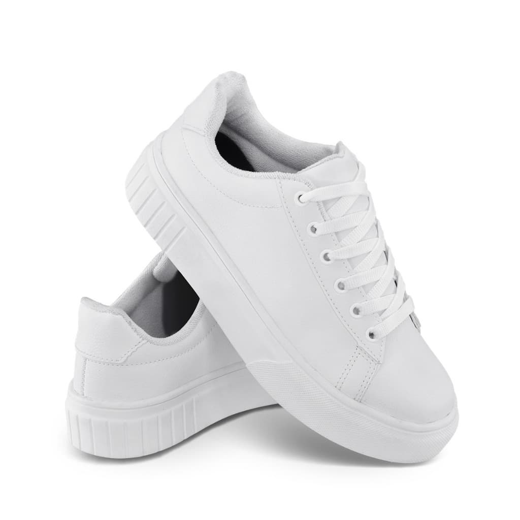 TENIS FEMININO BRANCO CONFORTAVEL DIA DIA
