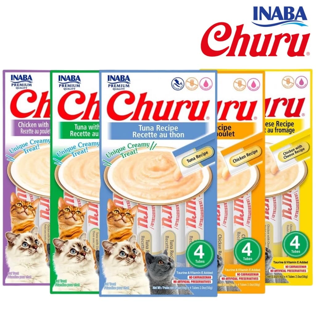 Petisco Purê Churu Inaba diversos sabores (pack com 4 unidades)