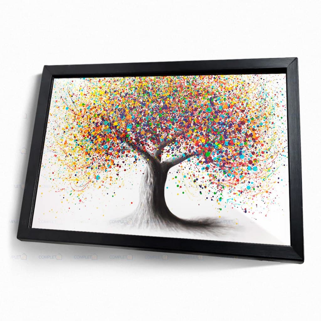 Quadro Árvore da vida arco-íris Moldura com Vidro