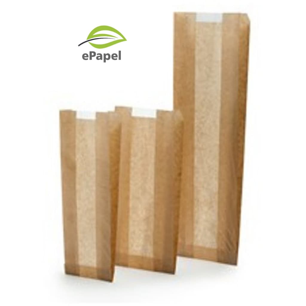 100 Saco Kraft Com Visor Liso 15x28 - Multiuso Sem Impressão