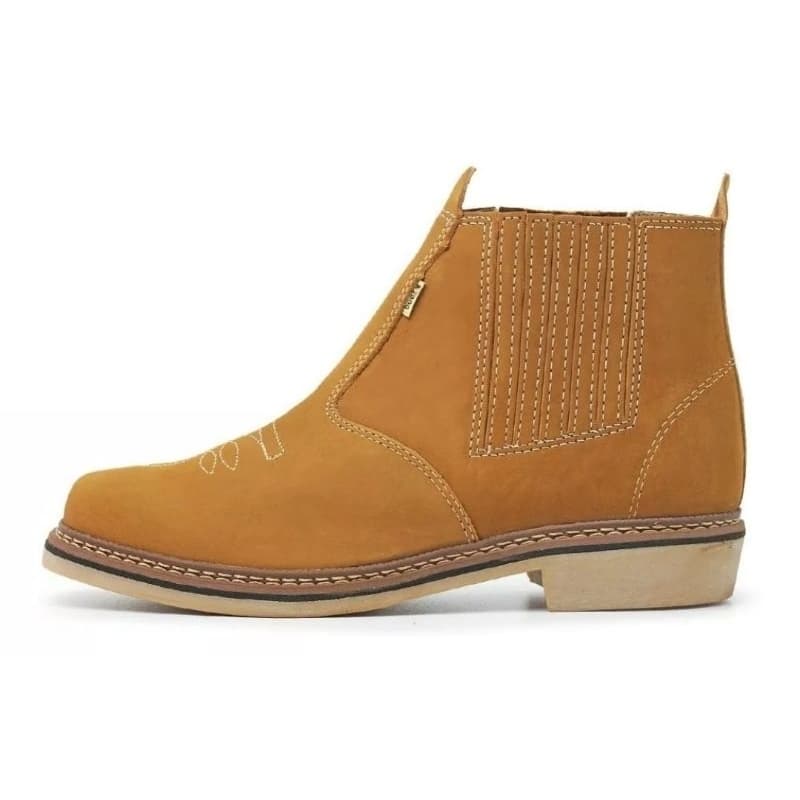 Botas Country Masculina Botina Couro Bovino Legítimo Confortável Soldado Látex Rodeio Resistente