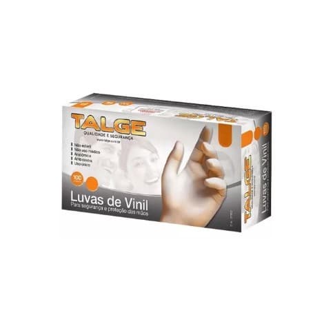 Kit 100 Luvas Descartáveis Antiderrapantes Vinil Transparente Sem Pó Para Hamburgueria Confeitaria Tatto Tatuador Manicure