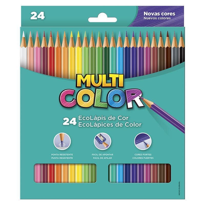 Lapis de Cor Multicolor 24 Cores
