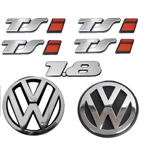 Kit Emblemas 11 Peças ( GOL 91 Á 97 ) VW  "TS + I + 1.8 + Grade E Mala"