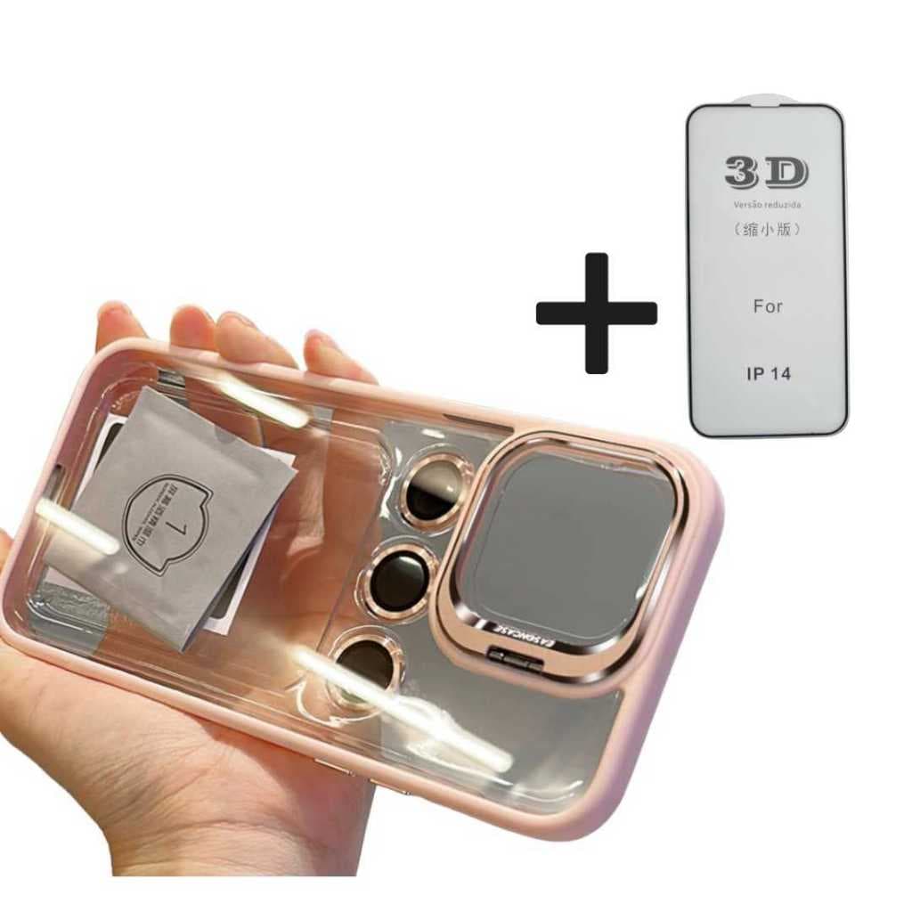 CAPA CASE CAPINHA AUTO GLASS COM PROTEÇÃO PARA CAMERA COM SUPORTE  PARA IPHONE 13, 13 PRO, 13 PRO MAX, IPHONE 14, 14 PRO MAX, 14 PRO,  14 PLUS, IPHONE 15, IPHONE 15 PRO, IPHONE 15 PRO MAX, IPHONE 15 PLUS