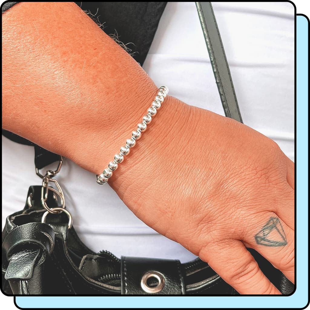 Pulseira Feminina Prata 925 Bolinhas Pulseiras Femininas Banhada
