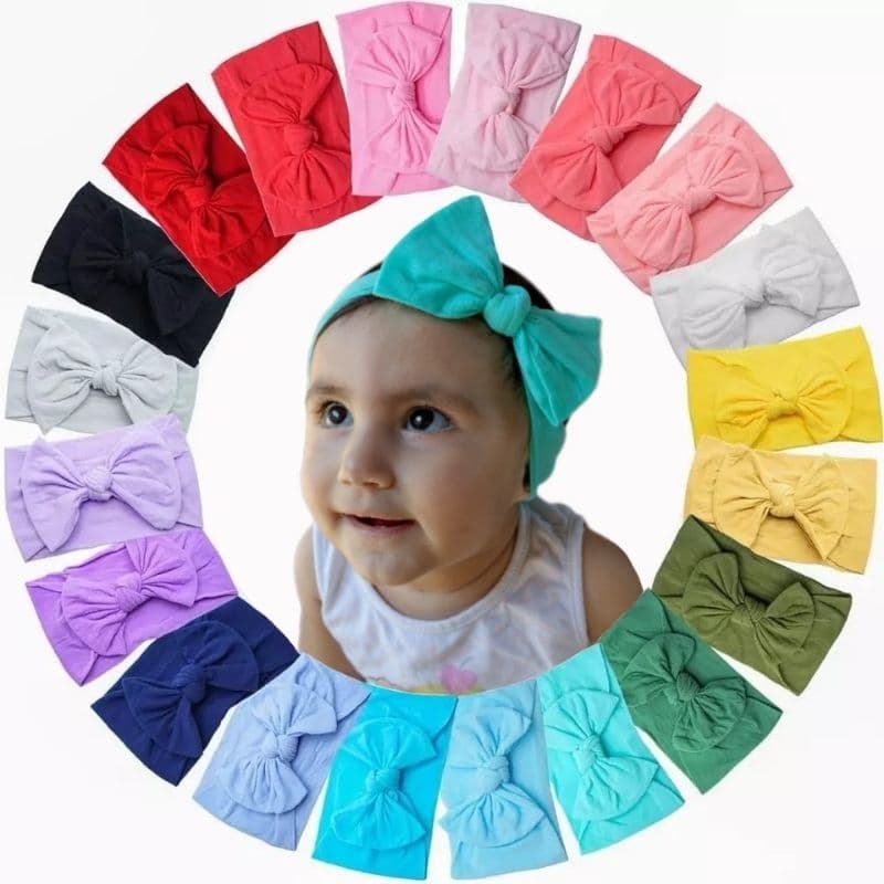 Turbante Nó na Meia de Seda Bebê Menina Acessório Criança Cabelo Infantil