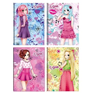 Caderno Espiral Universitário Girls 96 Folhas