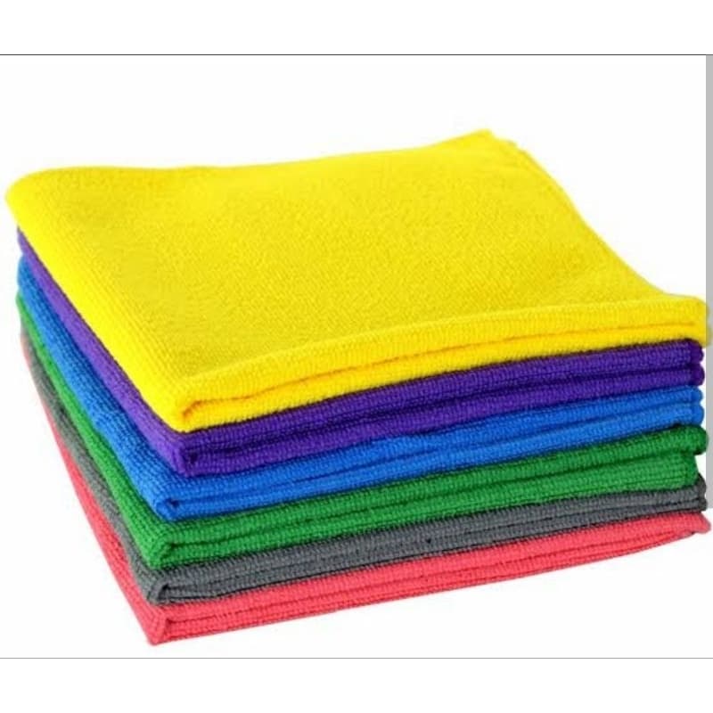 kit 6 panos de limpeza microfibra alta absorção multiuso 30x30 190 GSM