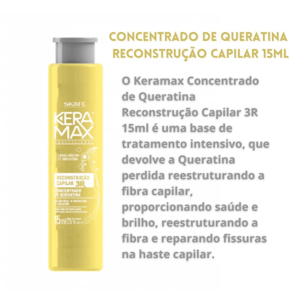 Skafe Keramax Concentrado de Queratina Reconstrução Capilar 15ml