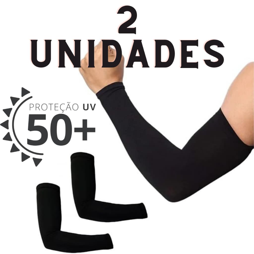 KIT Par com 2 Unidades De Manguito Unissex Proteção Solar Manga Esportiva Volei Basquete Corrida Bike Bicicleta Motoboy