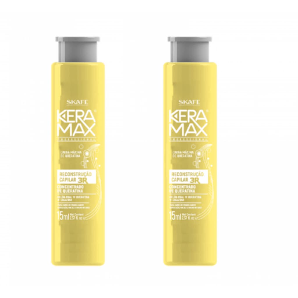 Kit com 2 ampolas de Concentrado de queratina - Carga Máxima de queratina - Kera max 15ml