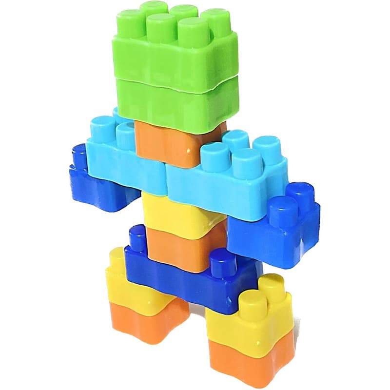 60 Multiblocos Infantil + Rodinhas Para montar com Cores bem vivas e com Peças diversificadas
