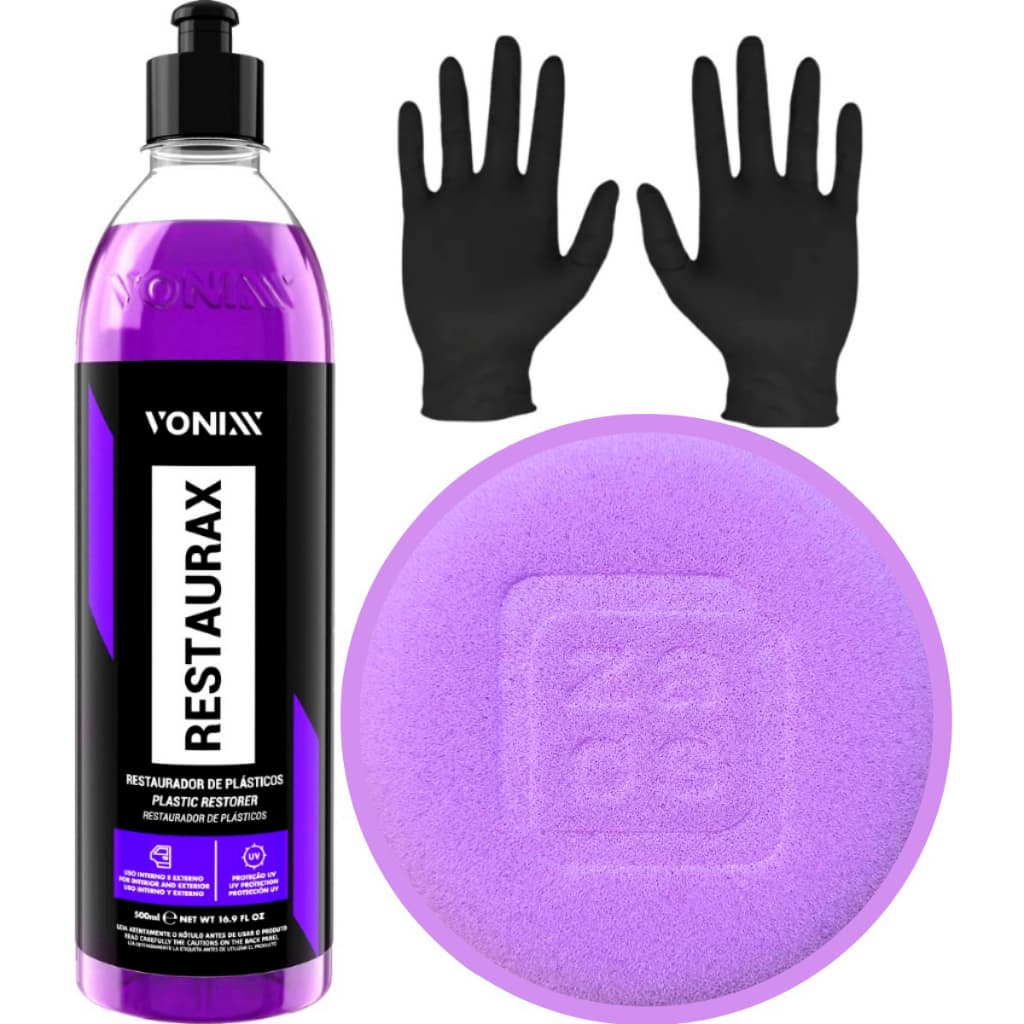 Restaurax Vonixx Kit Restaurador Plásticos Aplicador + Luva