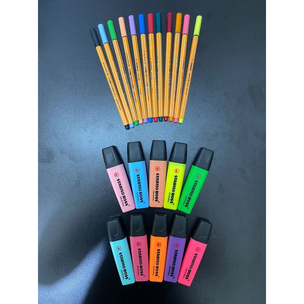Kit Stabilo Canetas Point 88 + Marca Texto Boss