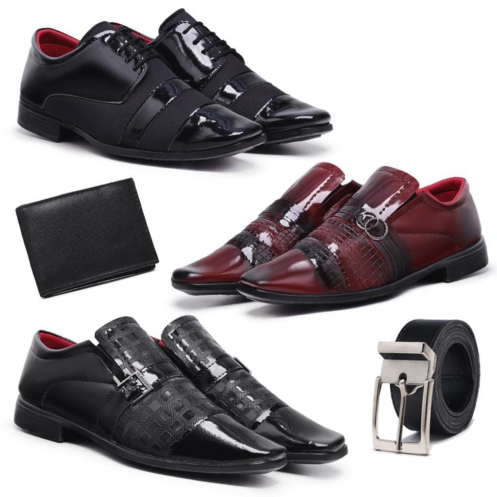 Sapato social Verniz com Carteira e Cinto Stylo Class