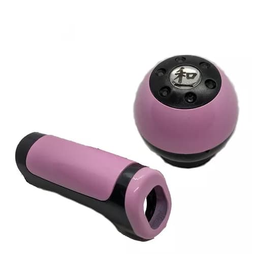Manopla Cambio Freio Carro Tuning Universal Rosa Preto Bola