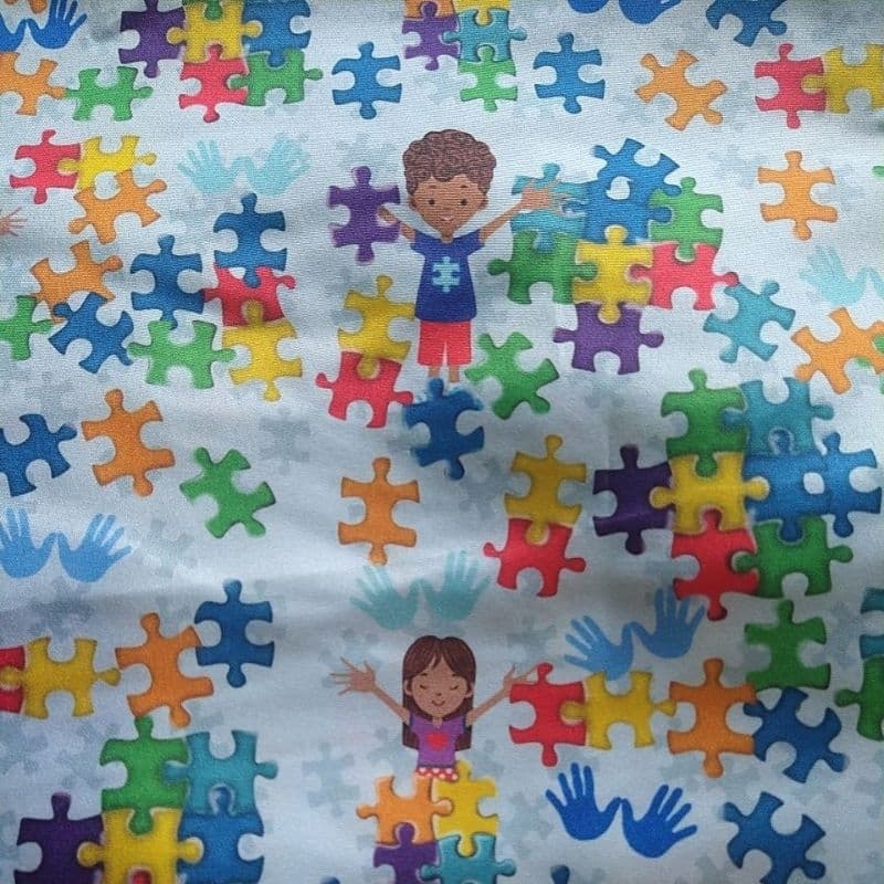 Lote Tecido Tactel tema Autismo estampa digital