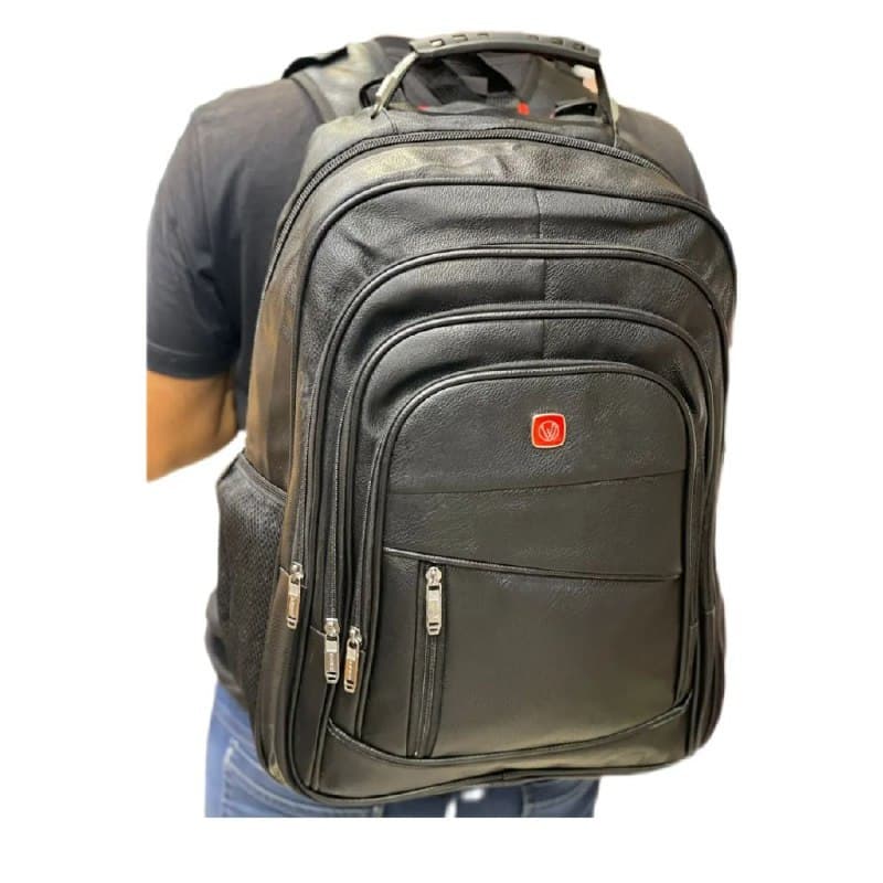 Mochila Masculina Couro Faculdade Impermeável Resistente Grande