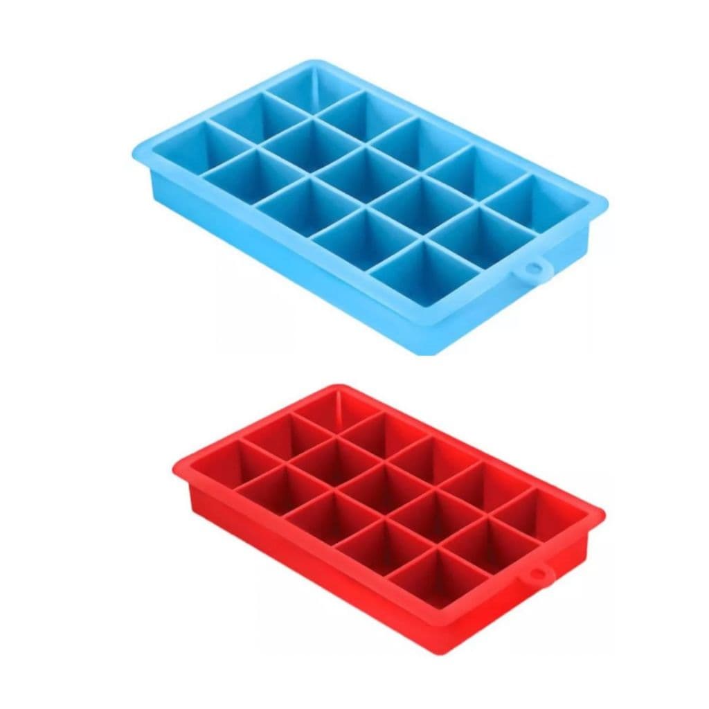 kit 2 Forma de Gelo de Silicone 30 Divisórias Retangular Silicone Cubos Livre BPA Cubos