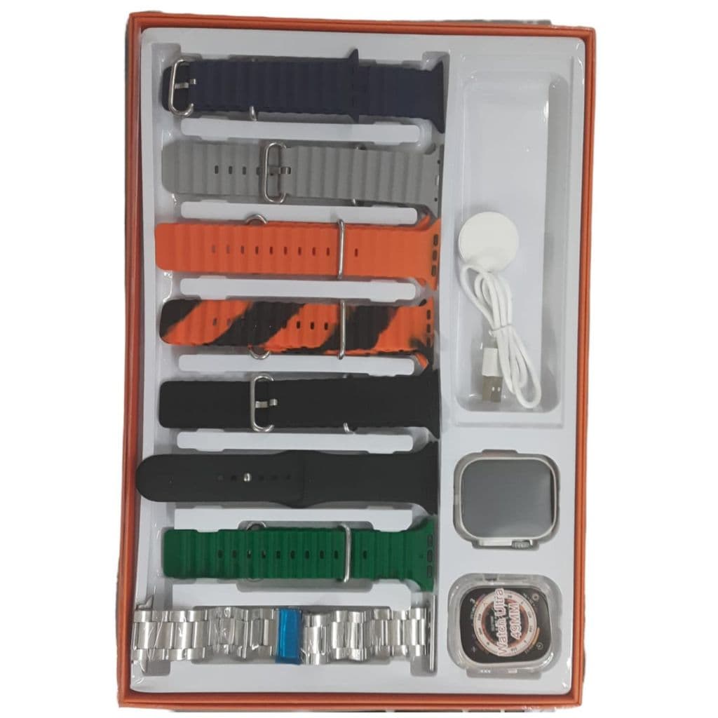 Smartwatch Ultra 9 - Relógio Inteligente - 8 pulseiras + capa protetora -