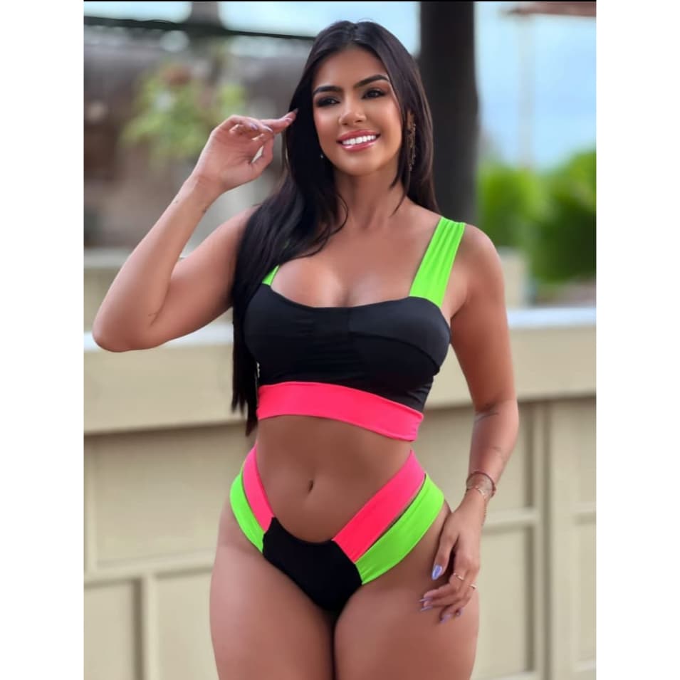 Biquíni TOP SUSTENTAÇÃO com bojo neon moda verão