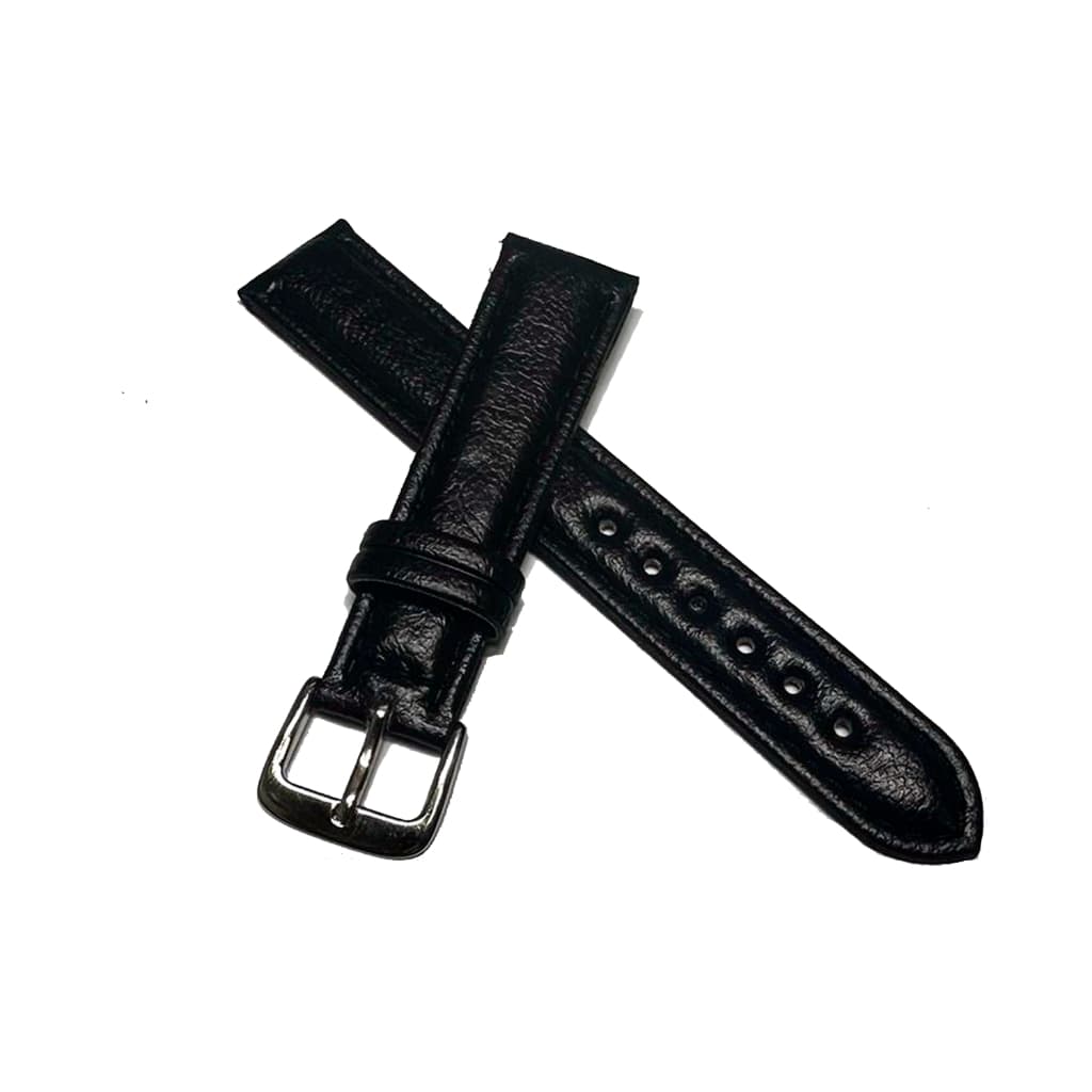 Pulseira de Couro Sintético p/ Relógio de Pulso Masculino Feminino Preto 16mm 18mm 20mm 22mm 24mm Social