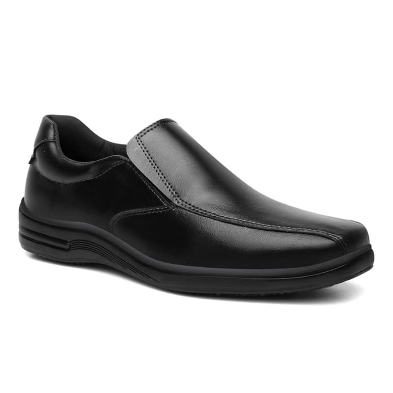 Sapato Social Masculino Ortopédico Elegante De Couro Legitimo Macio Costurado Com Elástico Ajustável