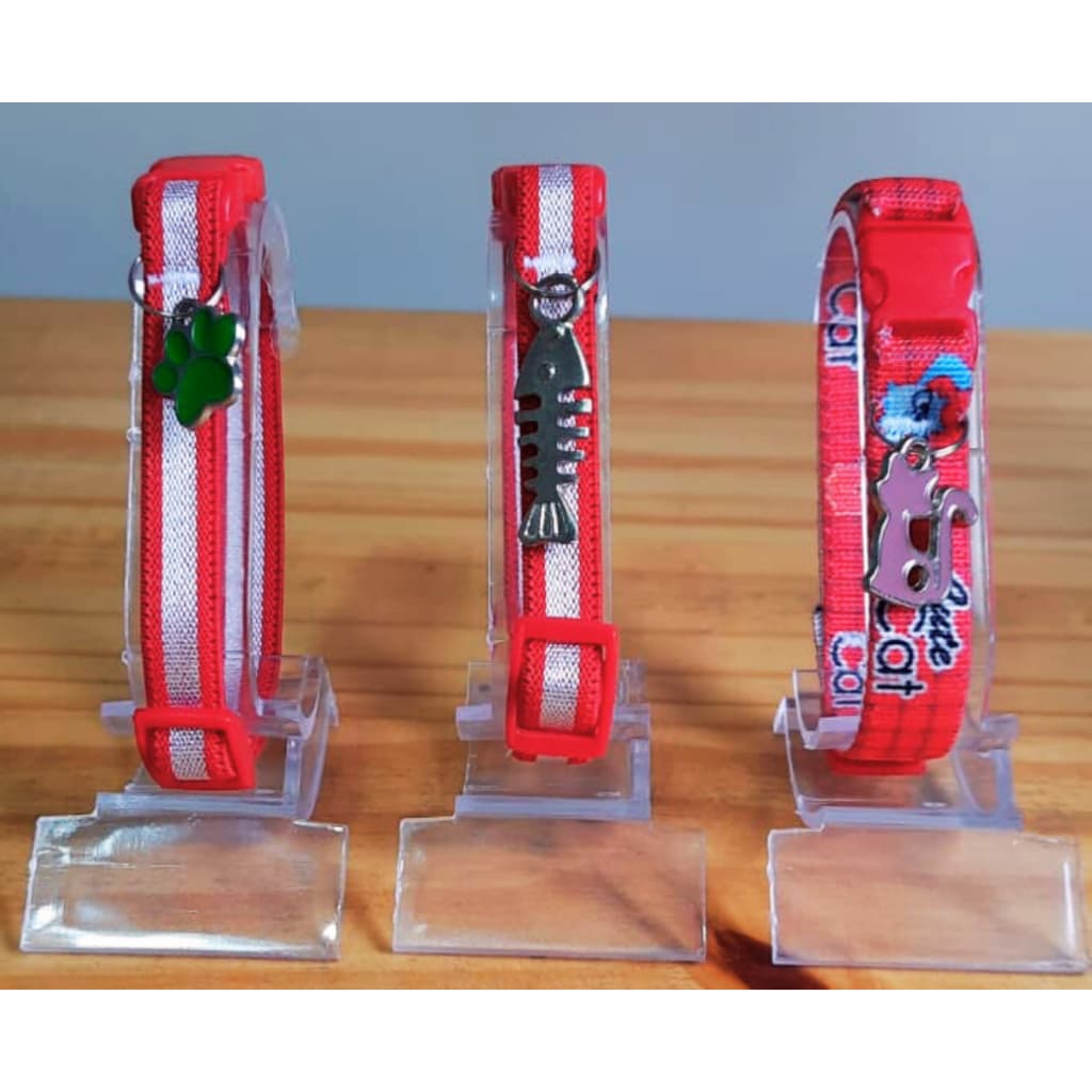 Kit 03 Pet Coleira De Cachorro E Gato Ajustável Coleira Ajustável Com Estampa De Pegadas Com Sino Para Gatos E Cães