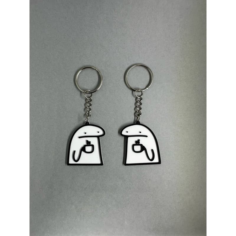[O MAIS BARATO+ENVIO RÁPIDO!] Par de Chaveiros Meme Flork Café / Fofocando / Coffee Time / Boneco de Palitinho - 3D