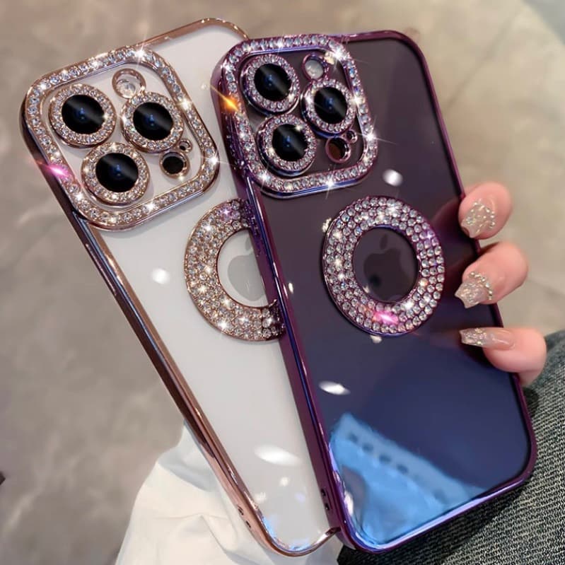 Capa Capinha Luxo Strass Proteção Câmera a IPhone 12 11 12Promax 13Promax 14Pro 14Promax 11Promax