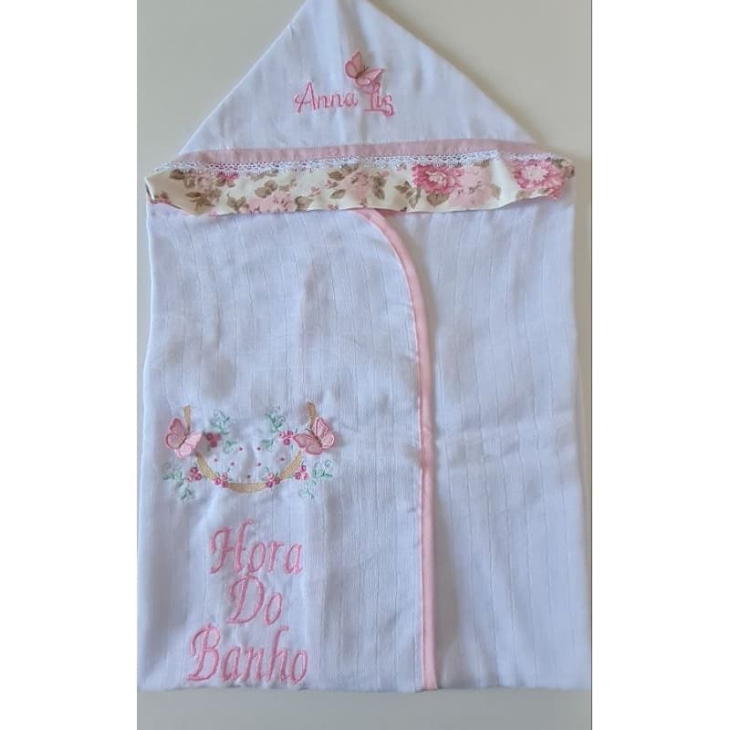 Toalha fralda de banho para bebê 90x70cm  personalizado.